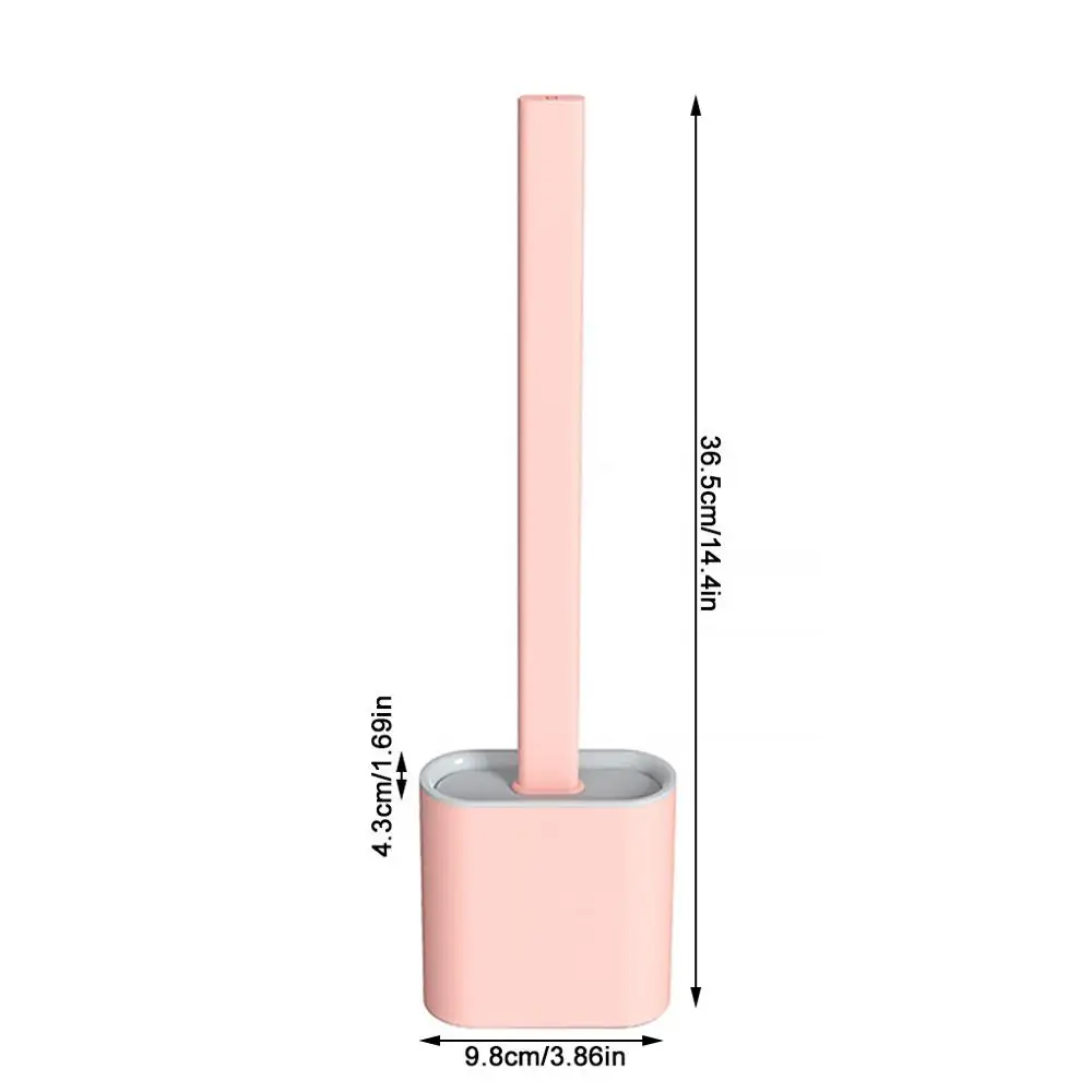 

Plastic Toilet Brush Wall Mounted Toilet Brush Set Long Handle Soft Brush and Holder with Lid for Bathroom Cleaning Tool