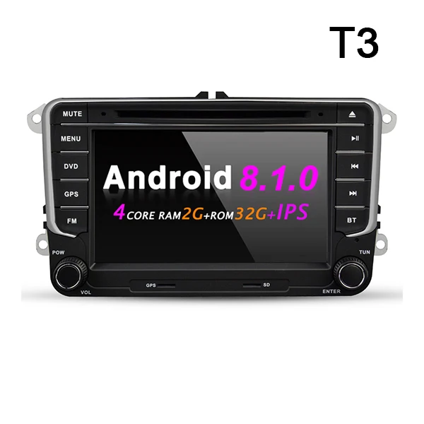 T3 2G 32G IPS EKIY Android 9,0 автомобильный DVD мультимедийный плеер 2 Din Авто Радио стерео для VW Passat b6 Seat Leon 2 Altea Toledo Skoda gps аудио - Цвет: T3 2G 32G IPS