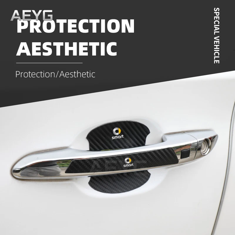 

Car Door Handle Carbon Fiber Stickers Film For Smart 453 451 Fortwo Forfour Protecotr Decoration Vinyl Decals Auto Accessories