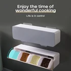 Набор банок для соли и специй, органайзер для хранения сахара и перца, 4 квадрата, контейнер для приправ, бытовые кухонные принадлежности