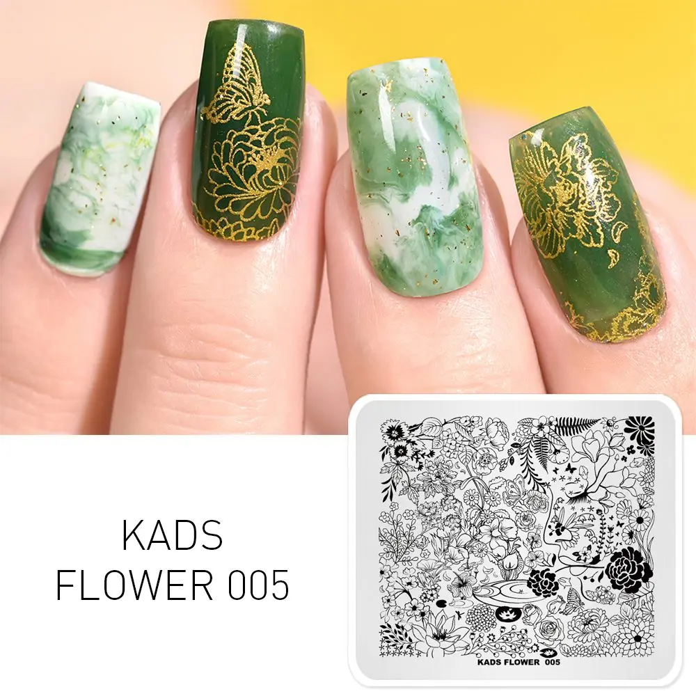 FLOWER 005 KADS стемпинг 32 дизайн для выбора 1 шт. Новое поступлени пластины для стемпинга штамп для стемпинга стемпинг для ногтей штамп для ногтей трафарет для ногтей Рождество цветы Хэллоуин мода стиль для маникюра - Цвет: FLOWER 005