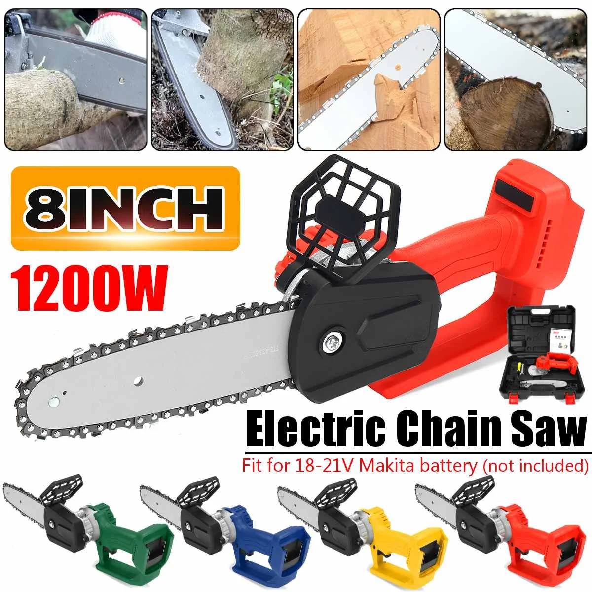 

2000r/min 8 Inch Cordless Electric Chain Saw Brushless Motor Chainsaw Garden Woodwork Power Blade For 18V-21V Makita Battery