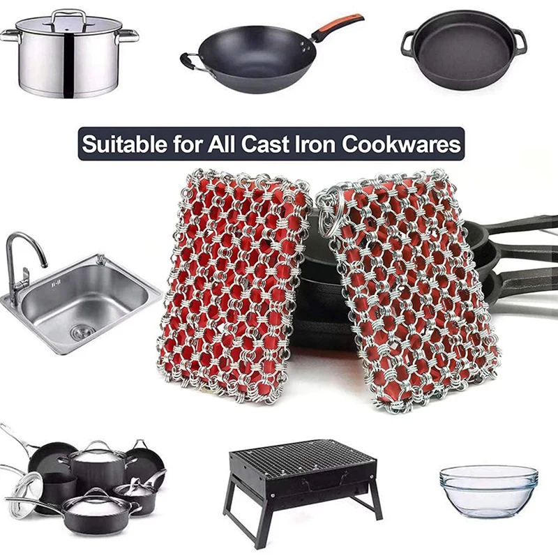 Чугунный очиститель для сковородок Модернизированный набор из нержавеющей