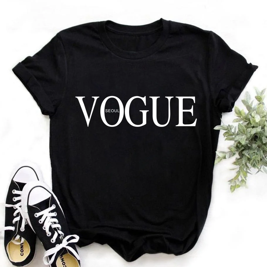 

Summer New Fashion Vogue Ladies Printed Women Tshirt Kawaii 90s Girls Shirts Female Black Short Sleeve Tops Tee