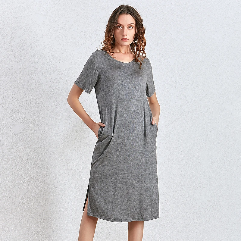 Платье с коротким рукавом TWOTWINSTYLE весеннее черное платье оверсайз v образным