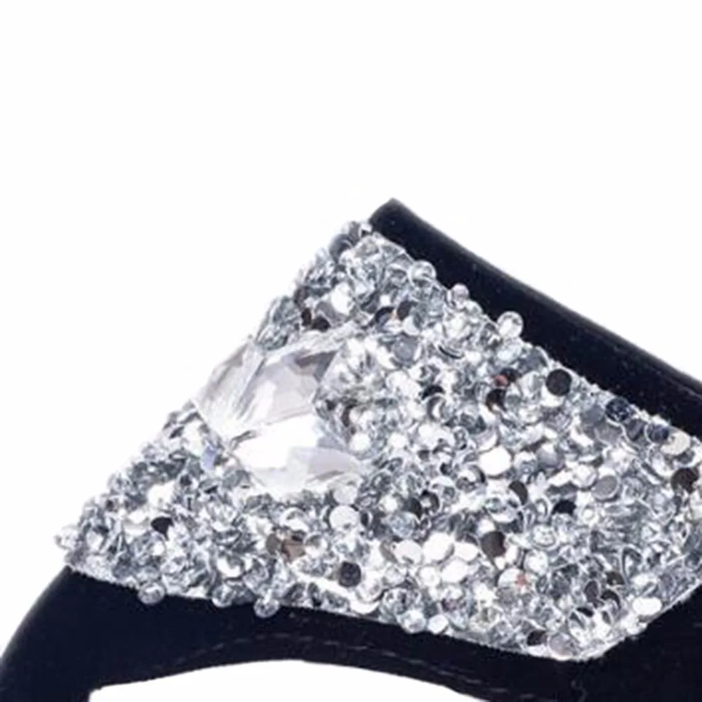 Шлепанцы стразы на танкетке для лета женские туфли-лодочки с кристаллами