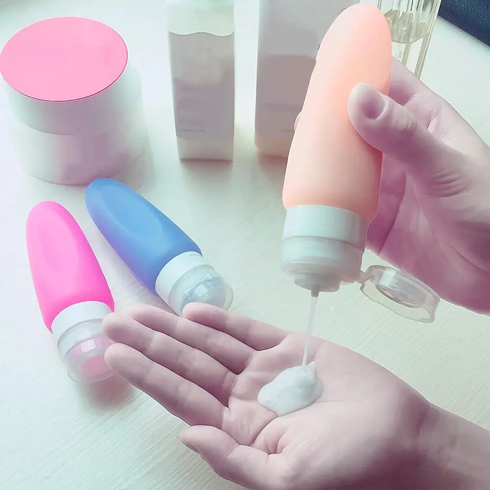 Силиконовые бутылки шампунь для геля и лосьона душа суб-розлива пробки сжимаются