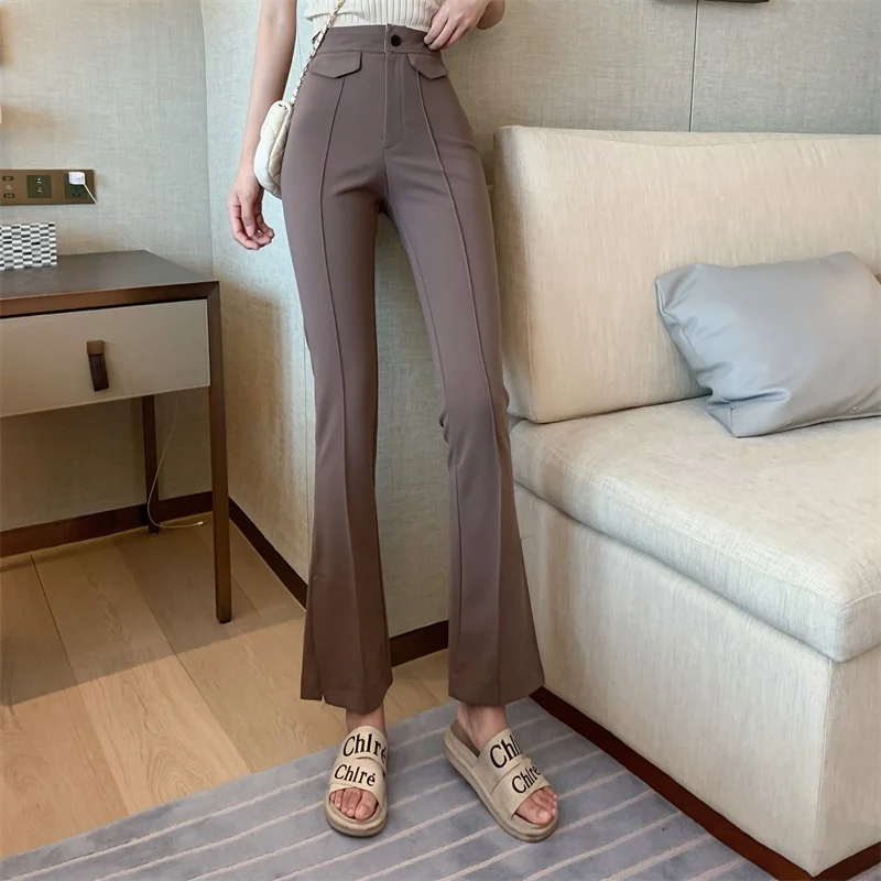 

Autumn and winter 2021 high waist and wide leg middle drooping casual pants point suit Rac