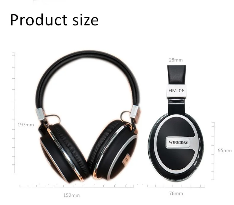 

Head-Mounted Wireless Bluetooth Headphones Stereo Bass with Microphone TF-card Sports Games Earphone 5.0