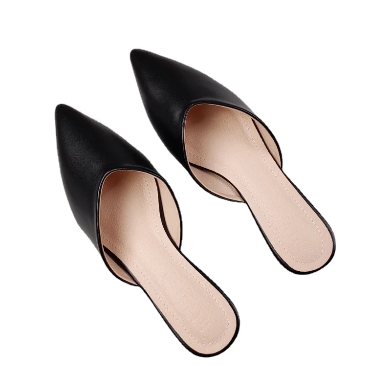 

Дизайнерские женские сандалии из искусственной кожи, плоская подошва, заостренный носок, модные шлепанцы, весна-лето 2021