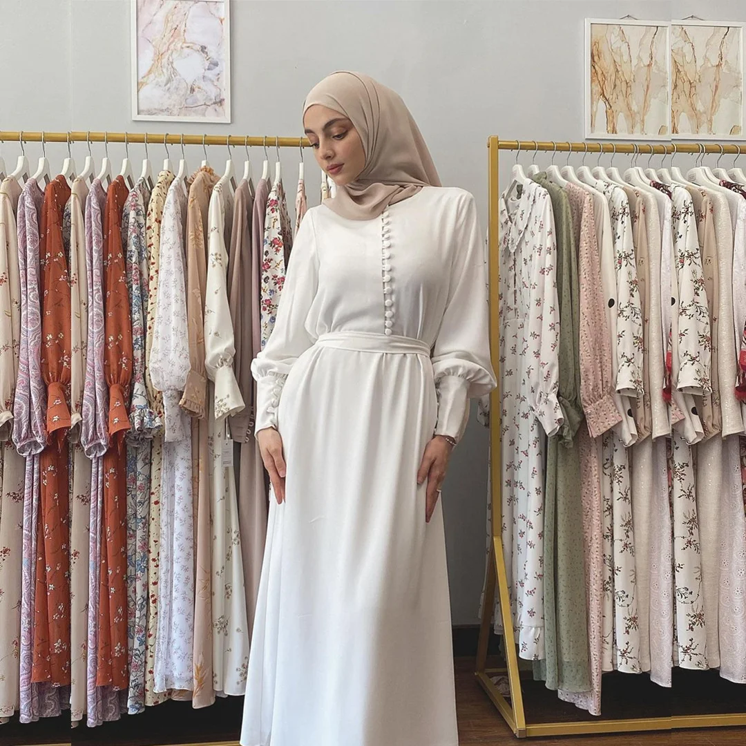 

Elegant Muslim Abaya Chiffon Maxi Dress Beading Hijab Cardigan Kimono Long Robe Gowns Jubah Middle East Ramadan Eid Arab Islamic