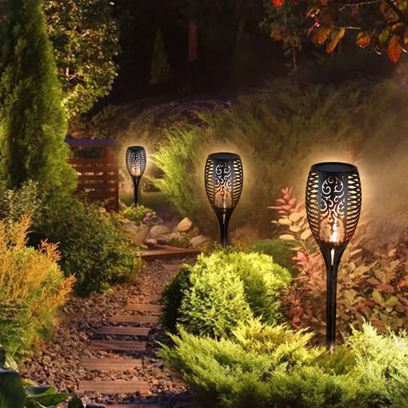 

2pcs 12LED Solar Flame Light Lamp Flickering Garden Decoration Landscape Lawn Lamp Path Lighting Home Decor Party Decorations