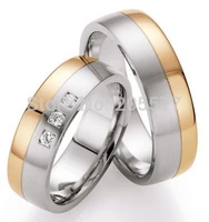 2014 fashion jewelry trend western bicolor rose gold color health wedding bands ring sets