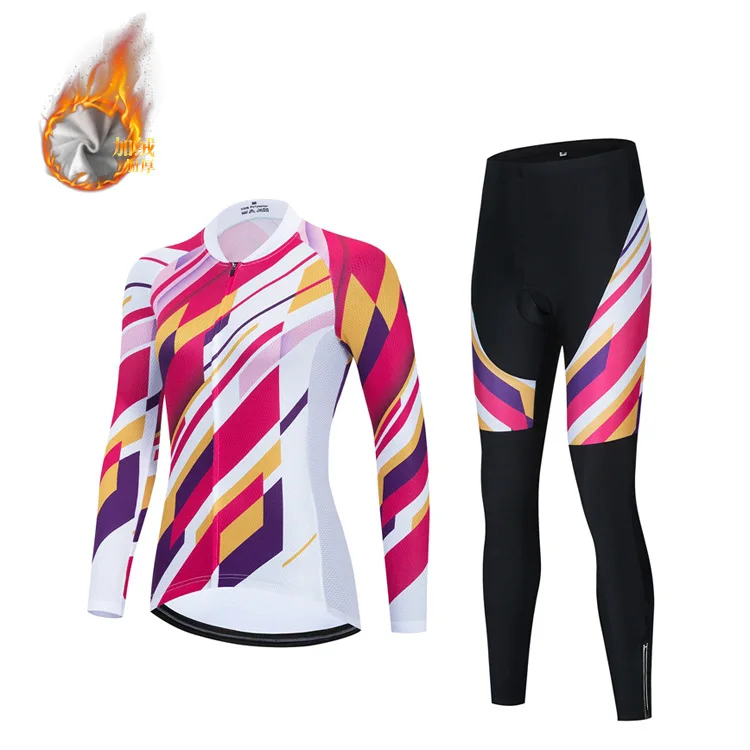 

Cycling Clothing Long-Sleeve Suit Women's Autumn and Winter Fleece Warm Cyclist Coat sports team bicycle