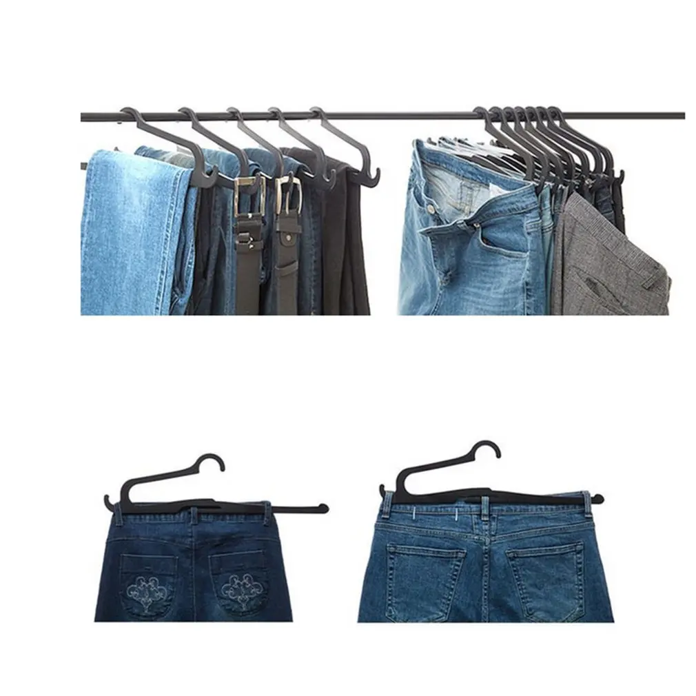 

5Pcs New Lazy Pants Rack Portable Home Assistant Non-Folding Multifunctional Hanger Pants Rack Plastic Hanger