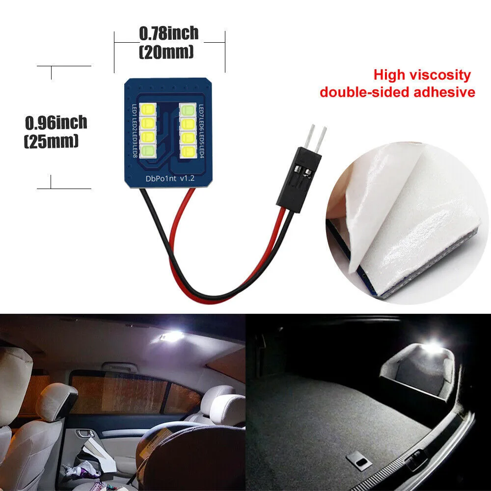 

T10 внутренний свет 5 Вт багажник 8 SMD W/Адаптеры белый автомобильный купол