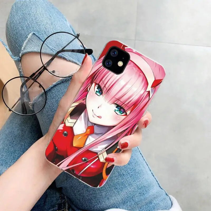 

HPCHCJHM Zero Two Darling in the FranXX Phone Case for iPhone 11 pro XS MAX 8 7 6 6S Plus X 5S SE XR cover