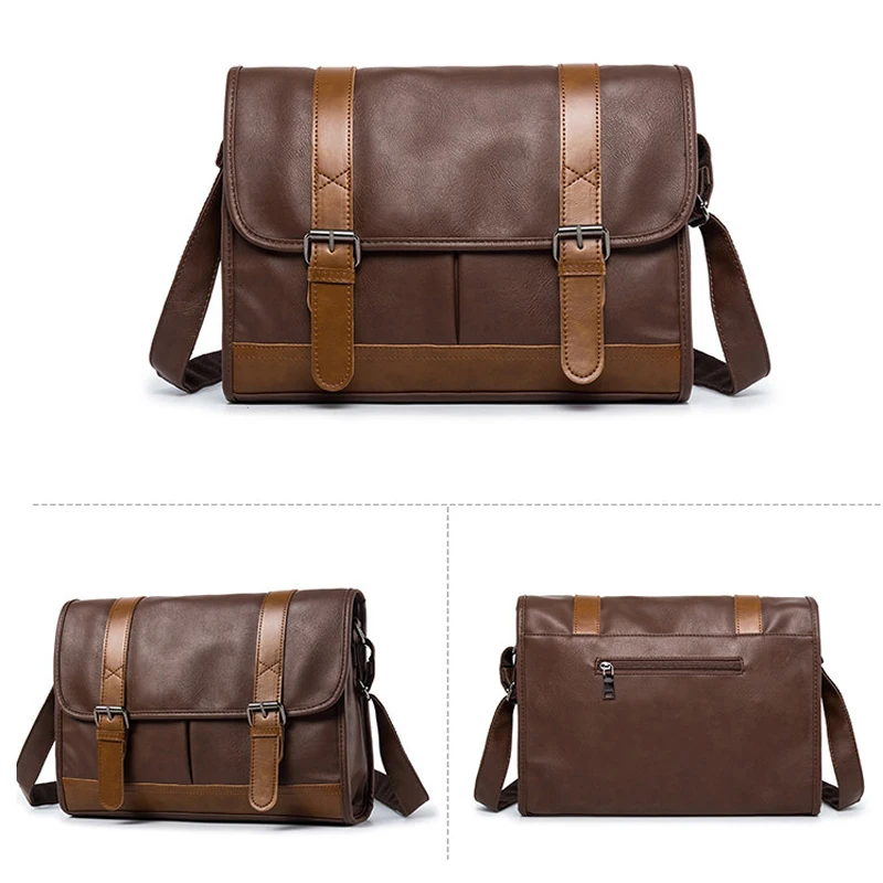 

Vintage Leather Men's Messenger Bag 2020 Fashion Laptop Business Satchel Computer Handbag Shoulder Bag for Men Crossbody Bags