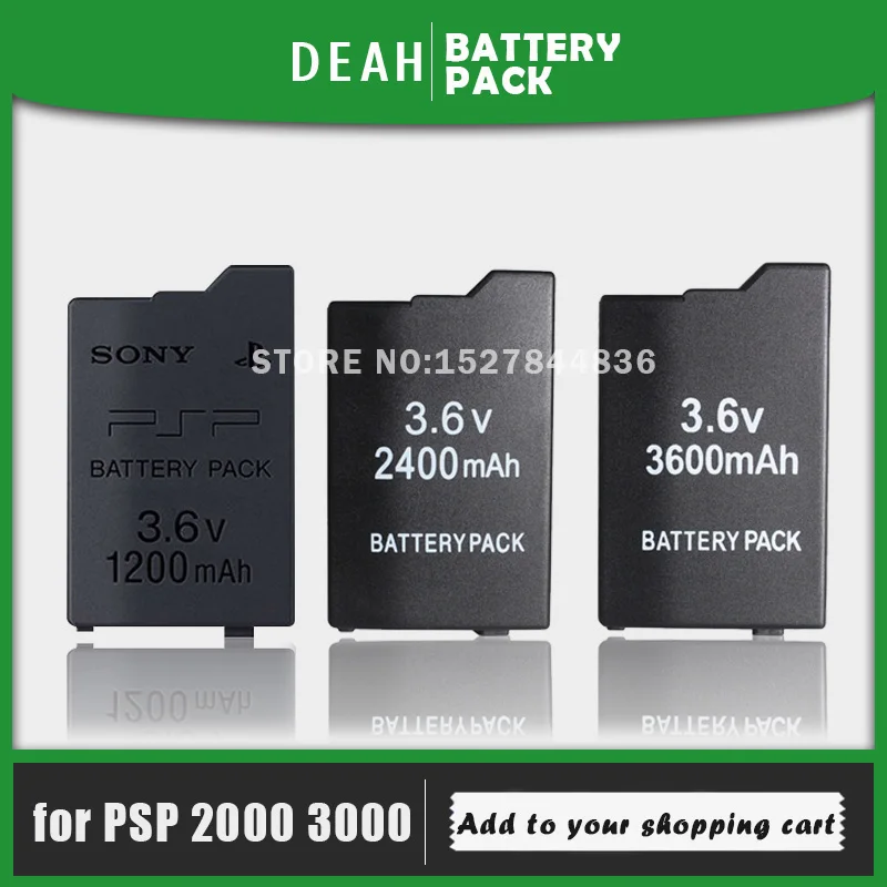 Литиевая аккумуляторная батарея 1200 мАч 2400 3600 в для Sony PSP 3 6/2000 3000 2000 запасная часть