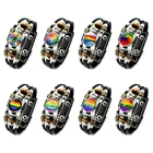 Браслет из черной кожи, многослойный, винтажный, бисексуал, с застежкой-кнопкой, с надписью Love Is Love, для геев, с изображением ЛГБТ-радуги