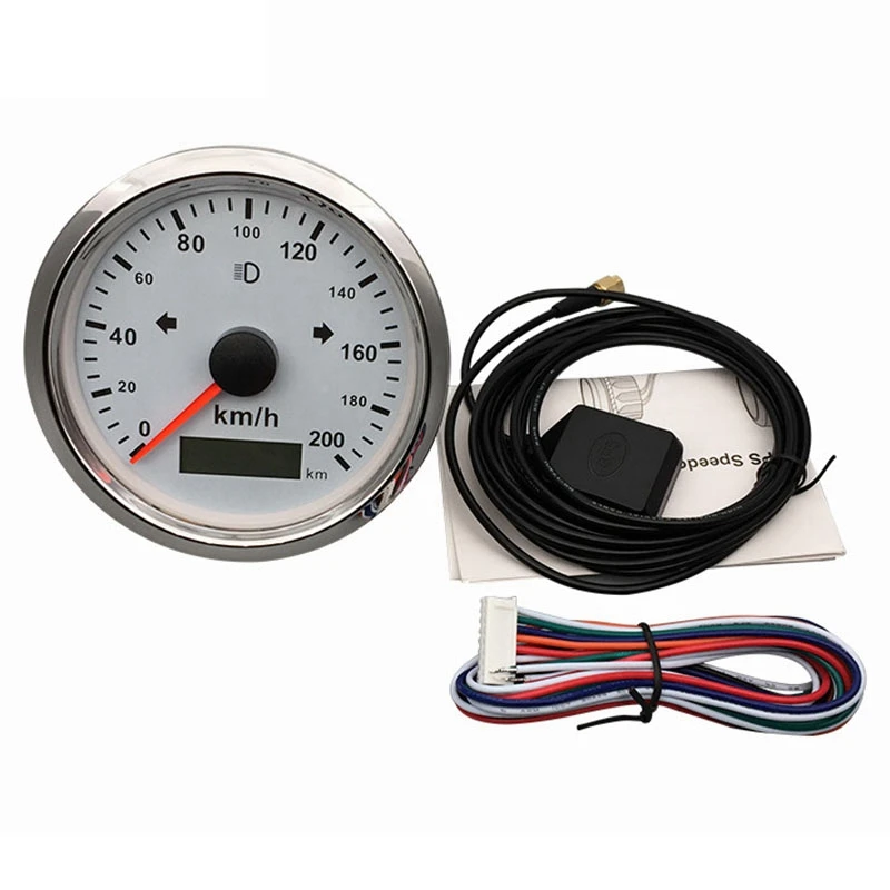 

85mm GPS Speedometer 200Km/H LCD Display Tachometer 12V 24V With Red Backlight Odometer for Motorcycle ATV Boat