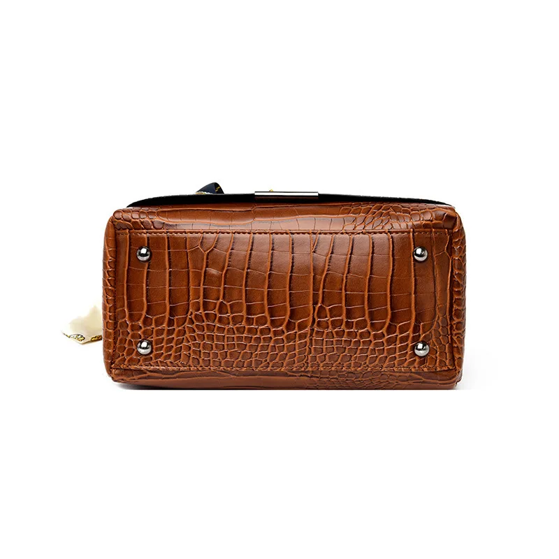 Retro Boston Tote Bags for Women 2020 Alligator PU Leather Crossbody Shoulder Bag Female Luxury Handbags Designer Ladies Purse | Багаж и