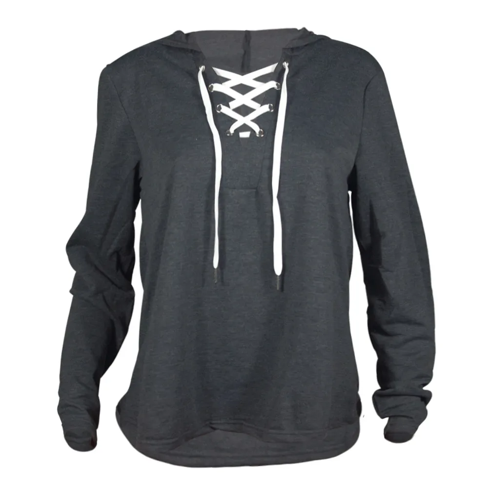 Женская толстовка с капюшоном свитшот на шнуровке короткий топ длинным рукавом