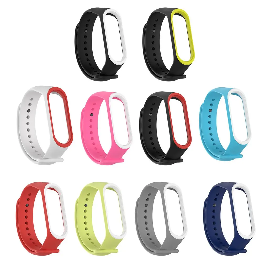 2 вида цветов на запястье для Mi Band резиновый ремешок 4 Браслет спортивный смарт