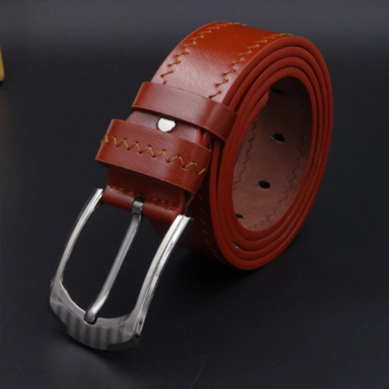 Модный и удобный мужской кожаный ремень из искусственной кожи с пряжкой иглой