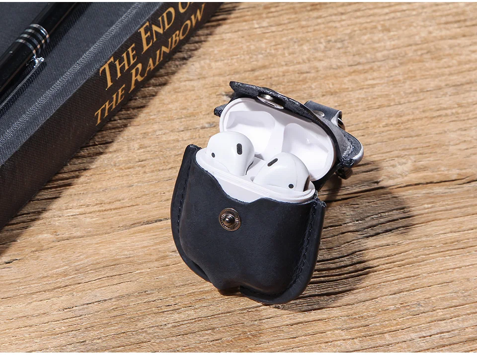 Чехол для наушников из натуральной кожи с Bluetooth для AirPods 2, защитный чехол, аксессуары для Apple Airpods, зарядная коробка