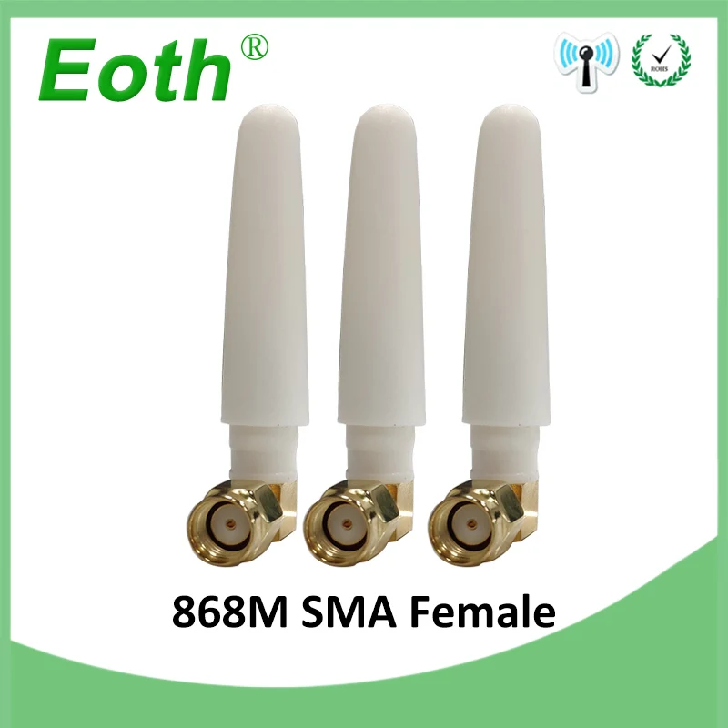 EOTH 10pcs 868mhz antenna 2~3dbi sma female 915mhz lora antene pbx iot module lorawan signal receiver antena high gain