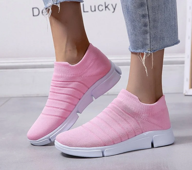 

Кроссовки Женские однотонные без шнуровки, повседневные спортивные прогулочные лоферы, мягкая обувь, летняя обувь