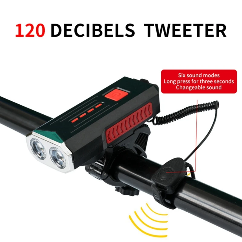 

Bicycle Horn Solar Light USB Rechargeable Bike Headlight Bells Set MTB Road Bike Front Light Horn Cycling Lamp Accessories