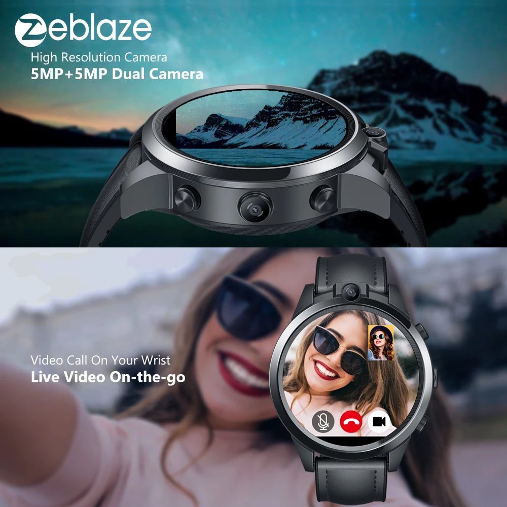 Zeblaze THOR 5 PRO Smart Watch сердечного ритма крови Давление видеовызовов Скорость монитор
