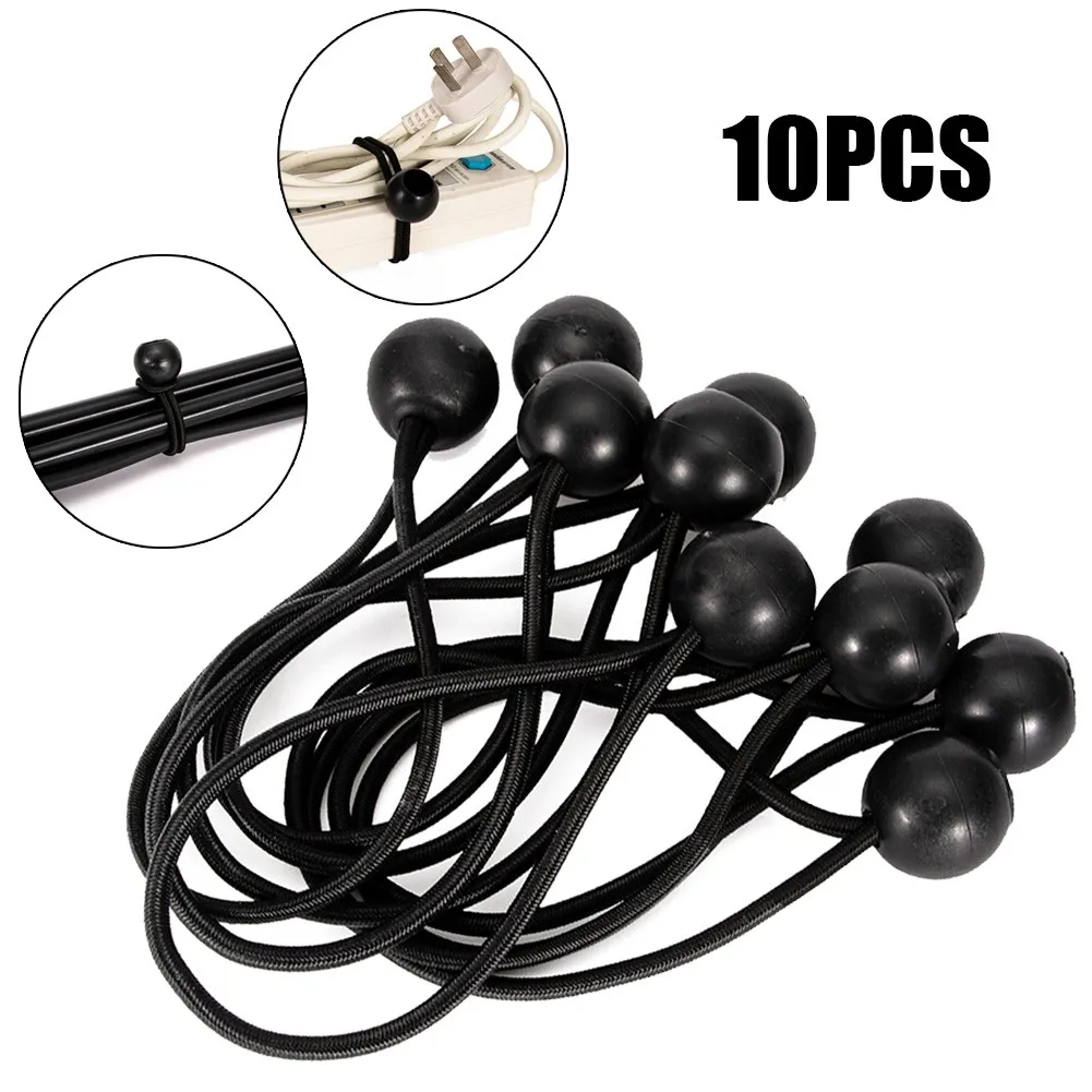 

10pcs 135mm Heavy Duty Ball Head Bungee Cord Canopy Tarp Tie Camping Tent Accessories For Boating Hauling Farm Muti-tools