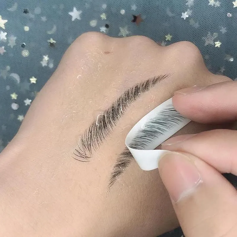 

6D Eyebrow Sticker Bionic Tattoo Semi-Permanent Water Transfer Makeup Tattoo Sticker Eyebrow Embroidery Waterproof Supplies K3W9