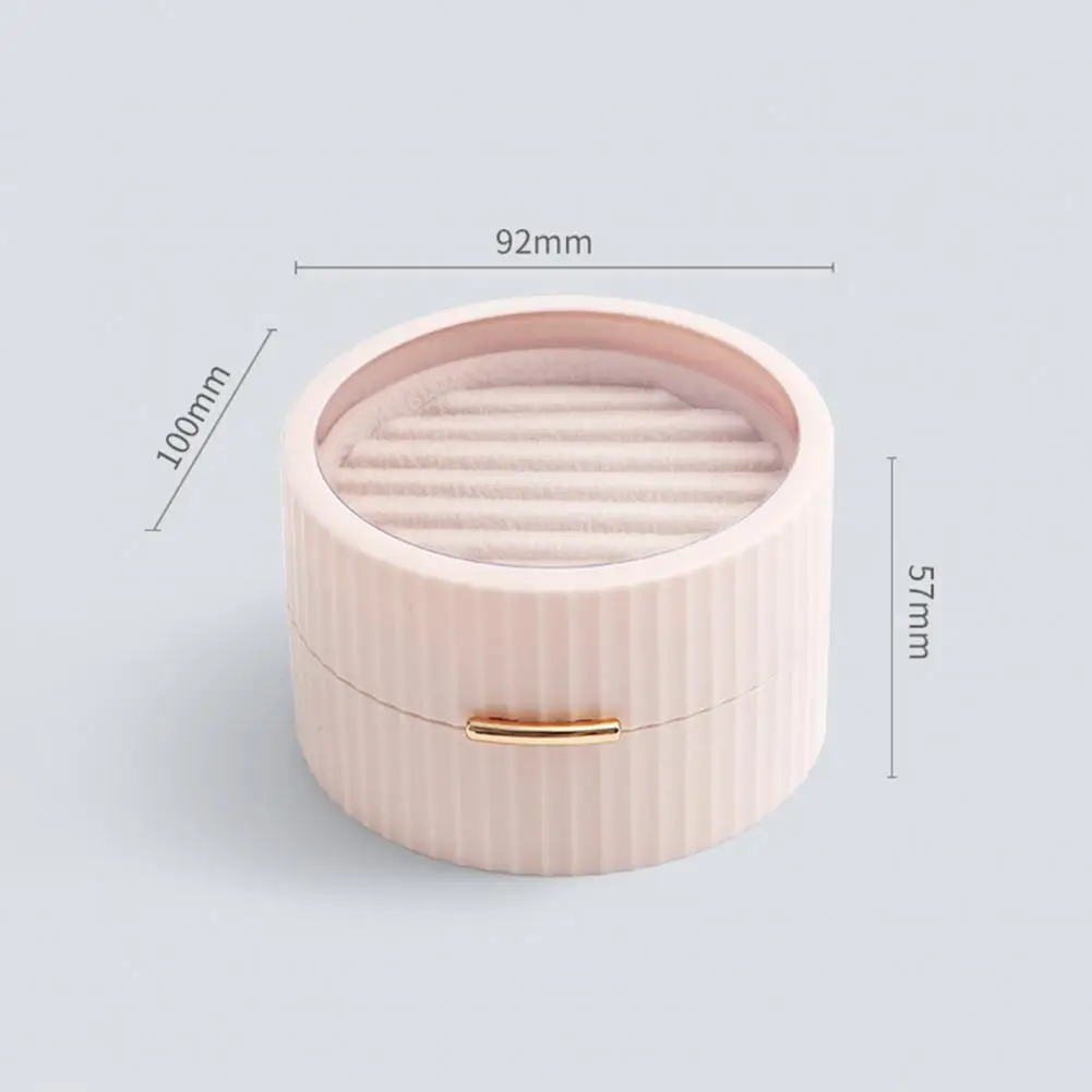 

Jewelry Home Storage Box Double-layer Portable Flannel Mini Display Earring Case for Rings Organization