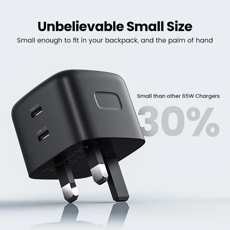 ugreen 65w gan charger uk plug quick charge 4 0 3 0 usb type c qc pd usb charger fast charger for iphone xiaomi laptop tablet free global shipping