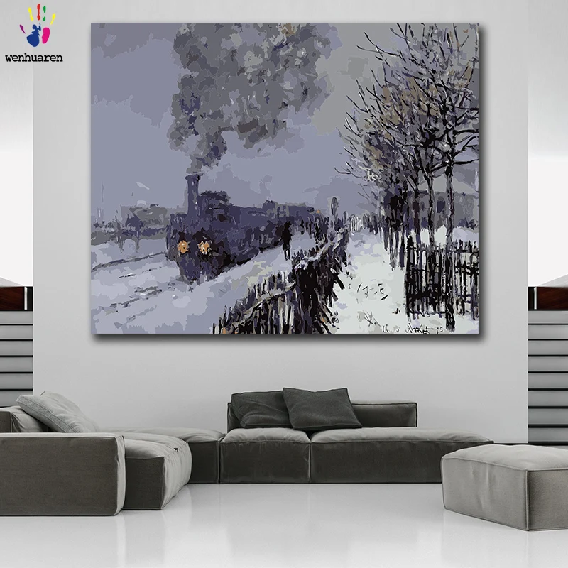 DIY картинки для раскраски по номерам с цветами айбергская Снежная сцена Снежный