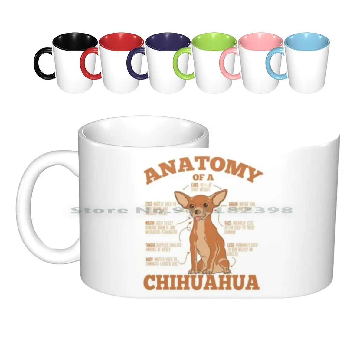 

Dogs / Chihuahuas : Anatomy Of A Chihuahua Ceramic Mugs Coffee Cups Milk Tea Mug Anatomy Chihuahua Features Dog Small Breed Pet