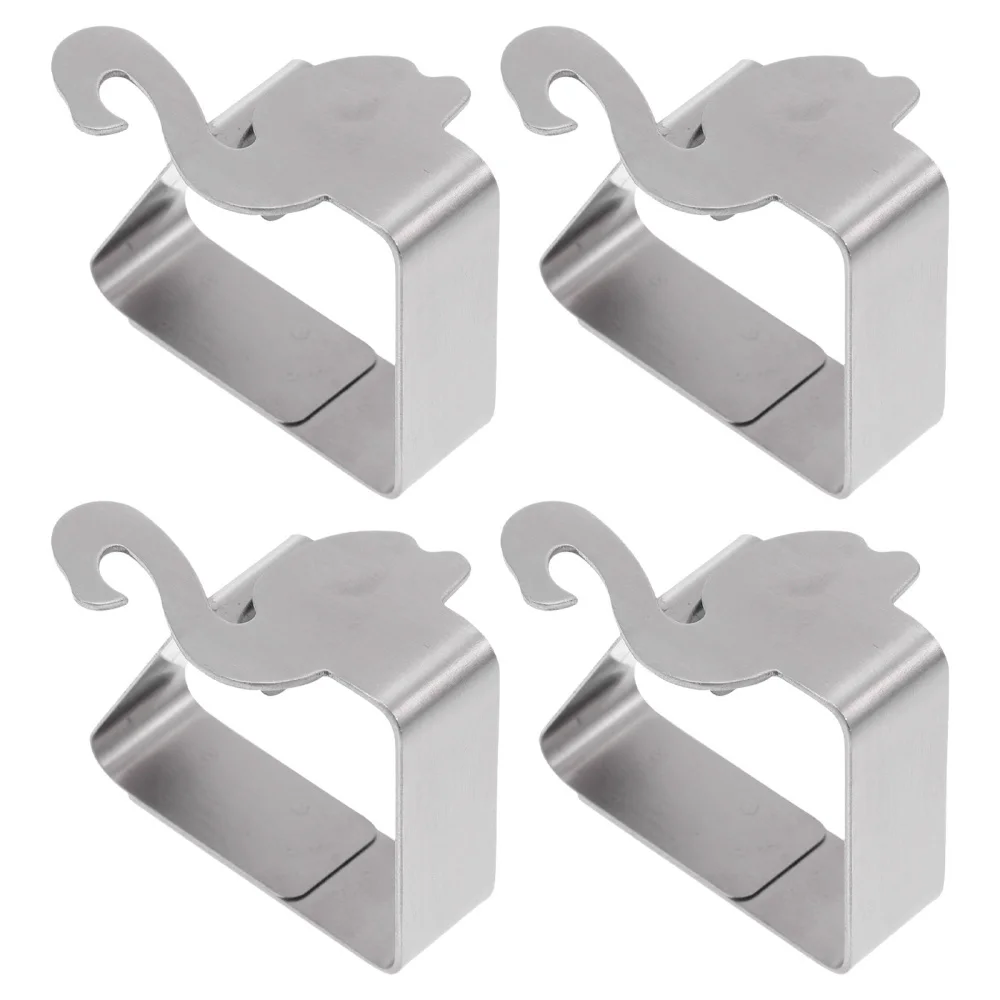 

4PCS Stainless Steel Tablecloth Clip Creative Tablecloth Holder Adjustable Clip