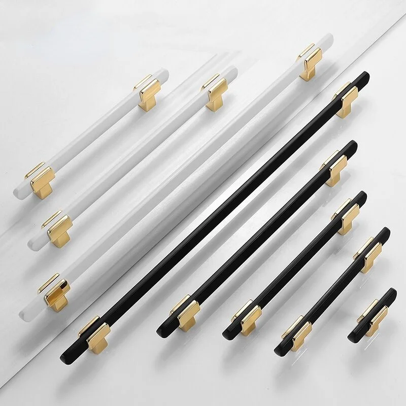 

Zinc T Bar Furniture Handle White Black Simple Modern Wardrobe Kitchen Knob Long Size Cupboard Drawer Cabinet Door Pull Hardware