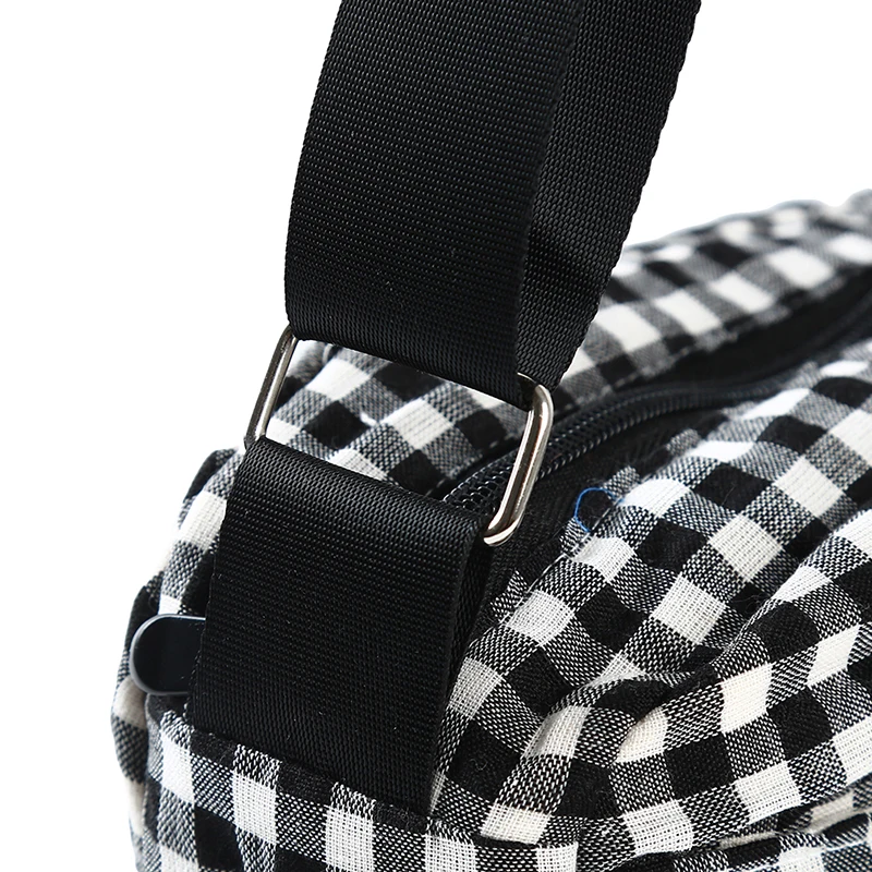 

2020 Fashion New Red Grid Original Japanese Plaid Literary Canvas Bag Shoulder Women Bags