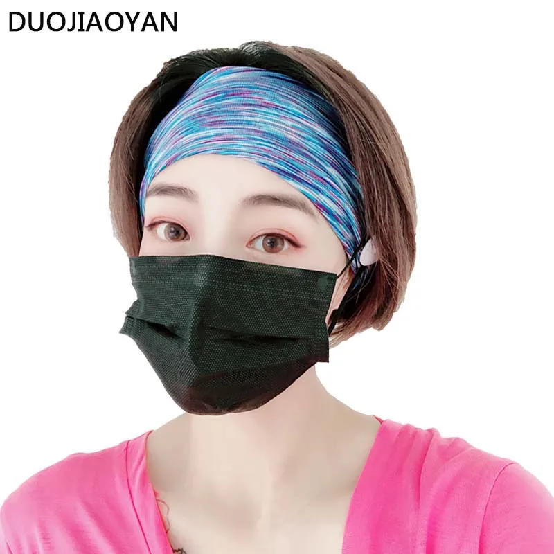 

DUOJIAOYAN High elastic sports headband European and American fashion breathable yoga headband wash face makeup hairband female