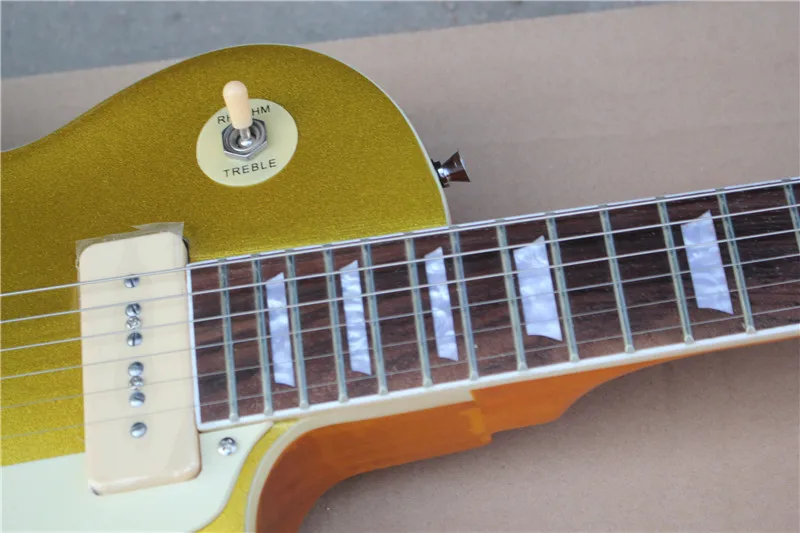 Новая электрическая гитара Goldtop подставка из розового дерева пикап P90 - купить по