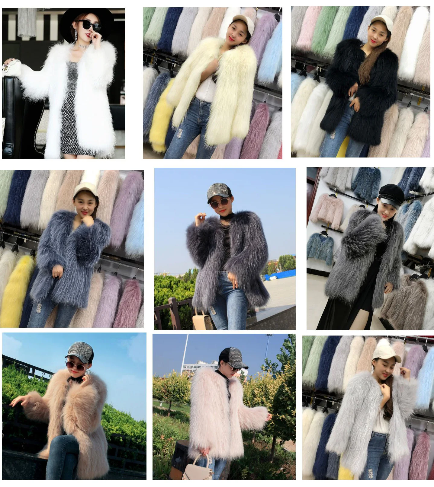 Fur raccoon fur woven jacket ladies winter fur jacket warm animal fur long-sleeved autumn jacket real animal fur woven