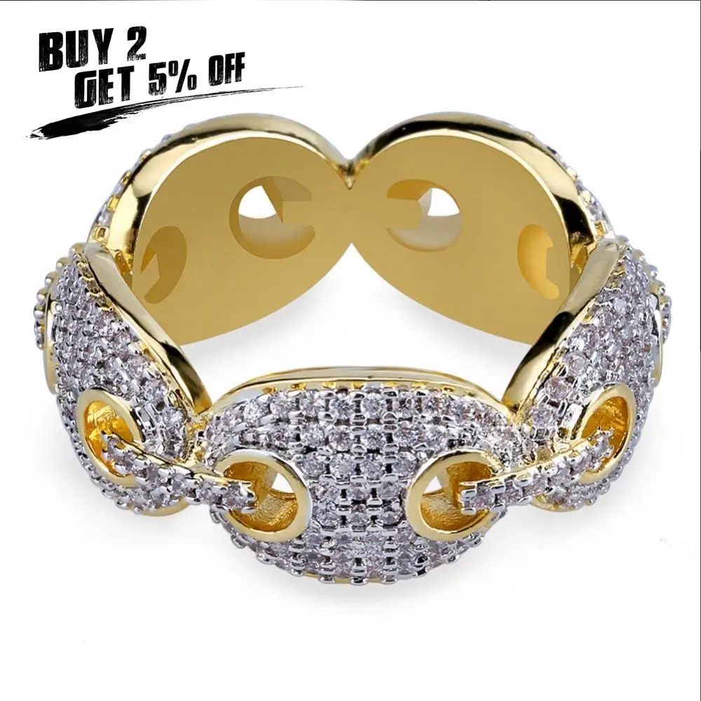 Кольцо JINAO в стиле хип хоп для мужчин и женщин украшение из циркона с