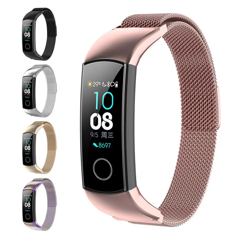 Магнитный ремешок для часов Milanese из нержавеющей стали Huawei Honor Band 4 5 умный Браслет