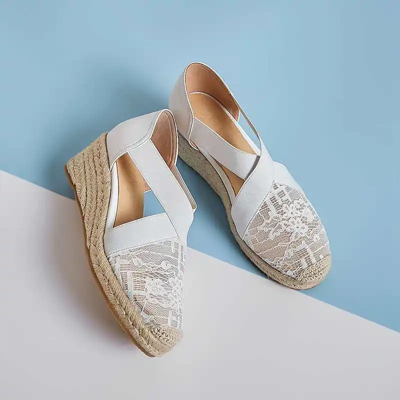 Босоножки Krazing pot женские солнцезащитные соломенные сандалии на танкетке