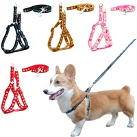 dog harness leash adjustable pet products harness leash collar for small medium dog outdoor walking corgi bulldog